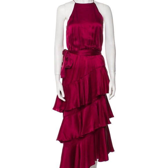 Zimmermann Pink High Low Halter Gown SZ XS Petite - Picture 4 of 7